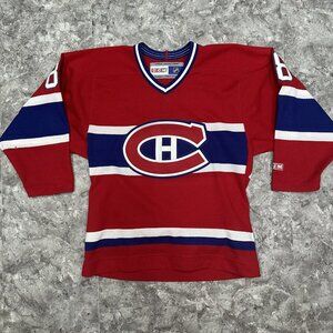 CCM Montreal Canadiens Jersey #8 Mike Komisarek Size Small Red Blue White